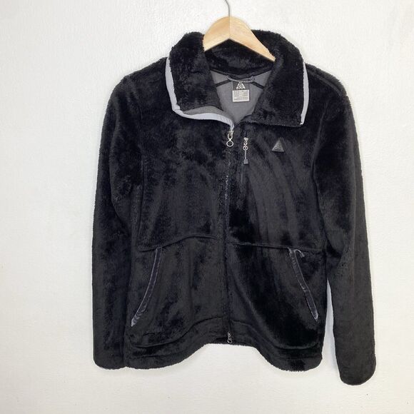 Nike ACG Windstopper Black Fleece Full Zip Jacket Mock Neck‎ Women’s Medium - Picture 1 of 9